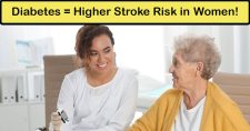 Diabetes Increases Stroke Risk in Women. Picture of a young latino female nursing aide helping an older caucasian female check her clood sugar.